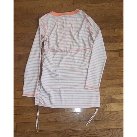 Cabana Life UPF 50+ Tunic Swim Cover Up Peach Striped Geometric Size Large - Picture 6 of 9